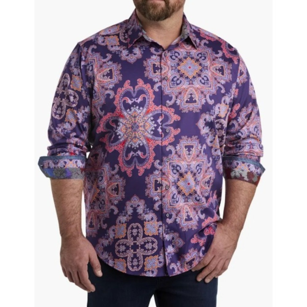 Luxe Resortwear Robert Graham Big & Tall Casino Royale Sport Shirt Men's XLT